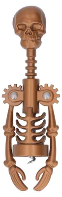 Totenkopf Korkenzieher Weinflaschenöffner, Metall, 17,5 cm