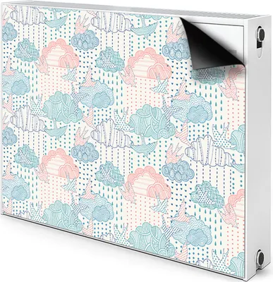 Produktbild von Magnet Heizkörper Heizkörper-Abdeckung Heizkörperabdeckung 110x60 cm  - Wolken und Punkte
