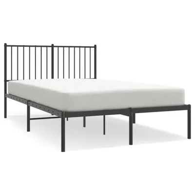 Image de vidaXL Cadre de lit avec tête de lit en métal noir 120x190 cm