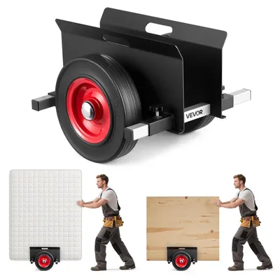 Obrázek produktu pro VEVOR panelový vozík, 453,6 kg, transportér panelů s gumovými koly, panelový váleček, transportní vozík, panelový vozík, pomůcka pro přepravu ocelových panelů, matrací, dveří a sádrokartonových desek, černý