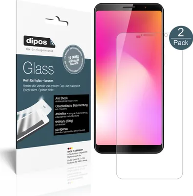 Produktbild von 2x Schutzfolie für Cubot Power matt - Anti-Shock 9H Folie dipos Glass