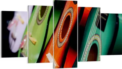 Produktbild von Bild auf Leinwand - Leinwandbild - Gitarre Musik Instrument - 160x85cm - Wand Bild - Wanddeko - Leinwanddruck - Bilder - Kunstdruck - Wanddekoration - Leinwand bilder - Wandkunst - EA160x85-2113
