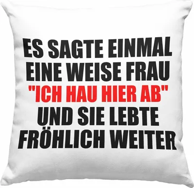 Produktbild von Trendation - Jobwechsel Deko-Kissen mit Füllung 40x40 Geschenk Kollegin Lustig Abschiedsgeschenk Sprüche - Ich Hau Hier Ab (Blau)