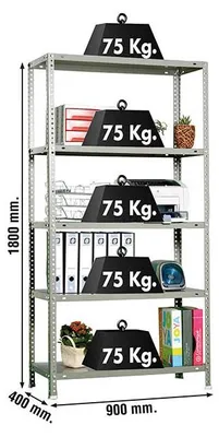 Produktbild von Metallregal ADVANTAGE 5/400 CINZA