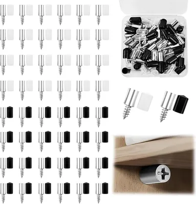Produktbild von Planksteunschrauben - selbstschneidend - Set von 50 - schwarz und transparent - vernickeltes Eisen