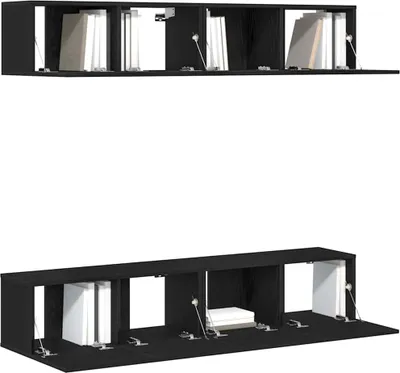 Immagine prodotto di vidaXL Set di mobili TV 4 pezzi look rovere nero 80 x 30 x 30 cm