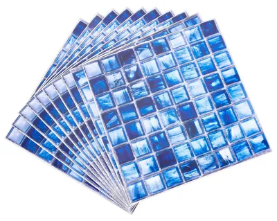 Image de Autocollants mosaïque, 10 pièces - Autocollants adhésifs - 20 x 20 cm - Matériau PVC - Amovibles - Décoration intérieure pour cuisine/salle de bain - Décoration murale
