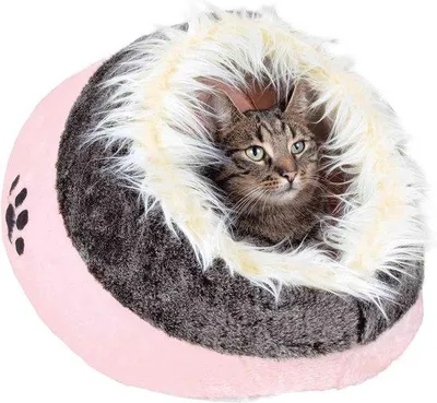 Produktbild von Katzenbett Kuschelhöhle - Rosa/Grau, 35 x 26 x 41 cm