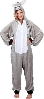 Produktbild von B88010-165 grau-weiß Kinder Damen Herren Esel Overall-Kostüm bis max.165 cm Körpergröße