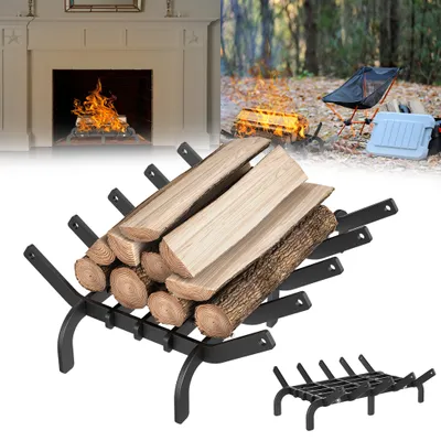 Immagine prodotto di Griglia per camino TANYEAR, realizzata in acciaio ad alto contenuto di carbonio, colore nero, dimensioni 41 x 31 x 11 cm, robusta base per il fuoco