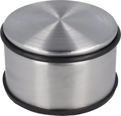 Produktbild von Westcott Türstopper aus Edelstahl | Runder Türstopper mit 1,8kg Eigengewicht | Türschonender Gummiring | Extra rutschfeste Unterseite | ⌀ 11cm, Höhe 7cm | Stabil bei Durchzug | E-19006 00