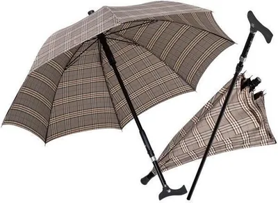 Produktbild von Stockschirm TWIN mit Fritzgriff, verstellbar>>>>Farbe: braun