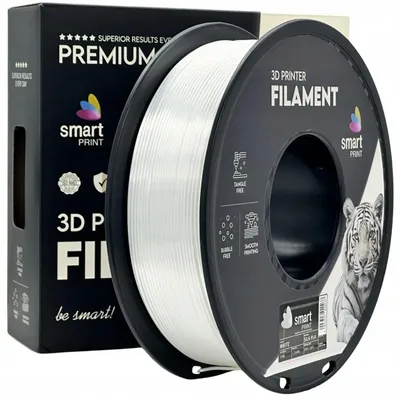 Zdjęcie produktu dla Filament PLA Silk White Jedwabisty Biały Smart Print 1,75mm 1kg Druk 3D