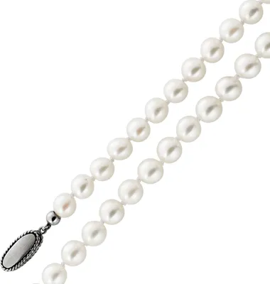 Produktbild von Perlenkette 40cm Akoyaperlen Weißgold 585 Antikschmuck 40