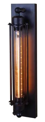Image de Applique murale noire - applique murale moderne de style rustique à 1 lumière en métal, 46 cm, pour la chambre, le salon et l'entrée.
