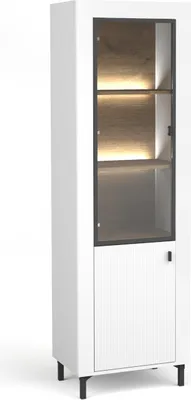 Obrázek produktu pro Minio, vitrína "ASSO 3", s LED osvětlením, skleněné dveře, bílá barva