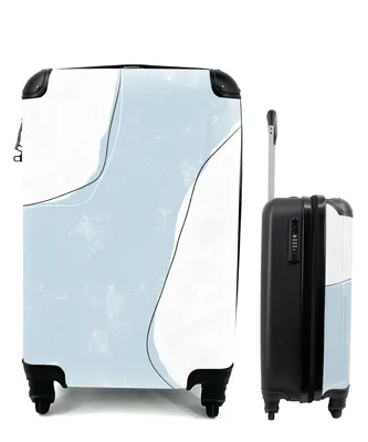 Produktbild von MuchoWow® Koffer Handgepäck Trolley Rollkoffer Kleine Reisekoffer mit 4 Rollen - Blau - Minimalismus - Abstrakt - Cabin Size < 55x40x23 cm & 55x40x20 cm - Fotokoffer - Kabinenkoffer - Boardgepäck - Reise-Box - Reisekoffer - Reisegepäck - Koffer mit Bild - Trolley für Kinder