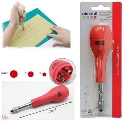 Productafbeelding van Perforator 2 en 3 mm - Nummer pons - Papier Knutselen - Scherp Mechanisme - 3 nummers - Rood