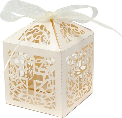Produktbild von Oblique Unique 10 Deko Schachteln Boxen mit Kreuz Motiv für Taufe Kommunion Konfirmation Hochzeit creme