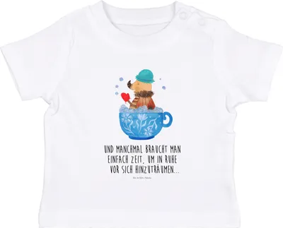 Produktbild von Mr. & Mrs. Panda Babyshirt Nachtfalter Schaumbad 6. - 12. Monat - Weiß - Geschenk, Kleinkind Shirt,  T-Shirt, Lustige Sprüche, Tasse, Baby, Bad, Badezimmer, Kinder, WC