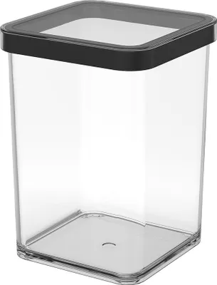 Produktbild von Premium Dose quadr. 1 l LOFT, Farbe:Transparent / Schwarz