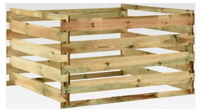 Produktbild von Holzgartenkomposter 120x120x70cm, grün imprägniert, für natürliche Kompostierung im Garten