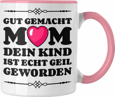 Produktbild von Trendation - Mama Geschenk Muttertagsgeschenk Tasse von Sohn Tochter Lieblingskind Tasse Spruch (Rosa)