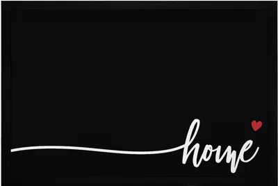 Produktbild von Fußmatte mit Schriftzug Home Herz Zuhause rutschfest & waschbar Moonworks® schwarz 60x40cm