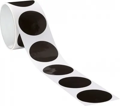 Produktbild von Dreifke® Aufkleber I Markierungspunkt, blanko, schwarz, Folie, selbstklebend,...
