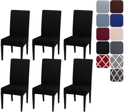 Obrázek produktu pro Ibenzoa® Sada potahů na židle, 4 nebo 6 kusů, vhodné pro jídelní židle, elastické a pratelné v pračce, výška opěradla 45–65 cm, šířka sedáku 38–45 cm