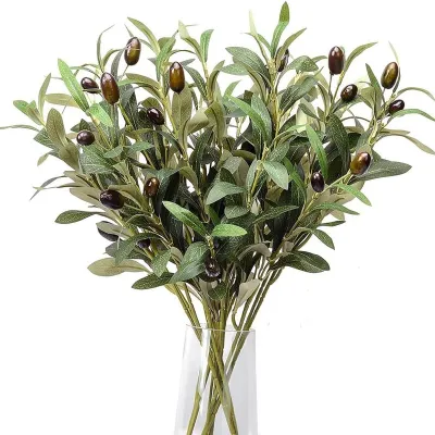 Image de Lot de 5 branches d'olivier artificielles pour la décoration