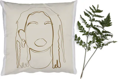 Produktbild von MuchoWow® Zierkissen Sofakissen Wohnzimmer Dekokissen 60x60 cm Frauen - Text - Strichzeichnungen - Zitate - Sitzfläche - Foto Polster