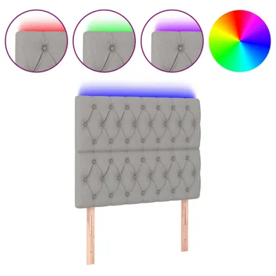 Produktbild von LED Kopfteil Hellgrau 90x7x118/128 cm Stoff