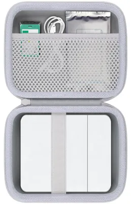 Productafbeelding van Hoes voor fotoprinter PP01, draagbare mini-fotoprinter, beschermtas met netvak (wit)