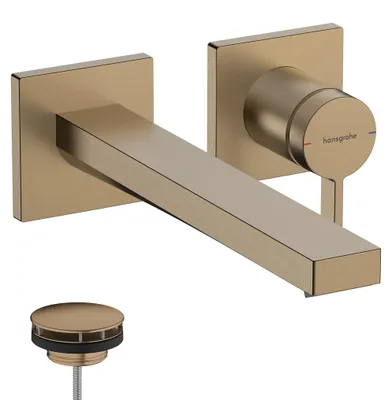 Produktbild von hansgrohe Tecturis E Einhebel-Waschtischmischer Unterputz für Wandmontage EcoSmart+ mit Auslauf 22,5 cm, Brushed Bronze