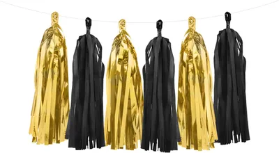 Image de Guirlande glands noir-or | 12pcs/200cm