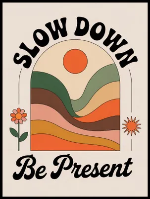 Produktbild von Poster 60x80cm Motivationsaffirmation Retro Vintage Für das Wohnzimmer Slow Down