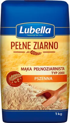 Zdjęcie produktu dla Lubella Pełne Ziarno Mąka Pełnoziarnista Pszenna Typ 2000 1 Kg