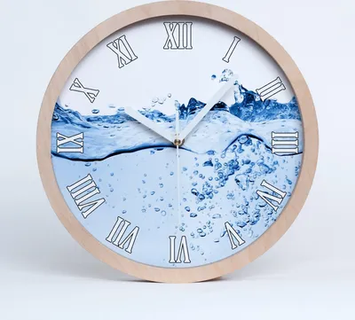 Produktbild von Holzuhr 30fi cm wanduhr - weiße Spitzen - Wasser