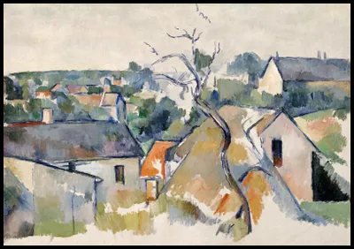 Immagine prodotto di Poster 100x70cm Rooftops, Paul Cezanne Vintage per il soggiorno