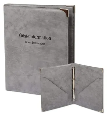 Gästeinformationsmappe, grau, 0,5 kg, 32,5 x 25 x 2,5 cm