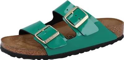 Produktbild von BIRKENSTOCK Arizona BS Damen Pantolette grün Birko-Flor Lack schmale Weite : 35 Schuhgröße: 35