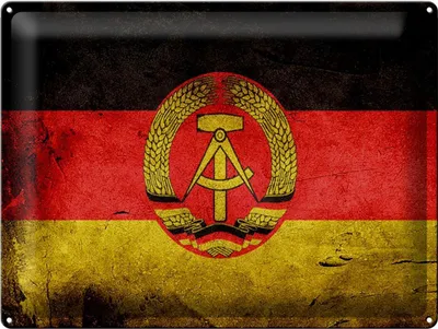 Produktbild von Blechschild Flagge DDR, 40x30 cm, Blechschilder Fahne Nationalität