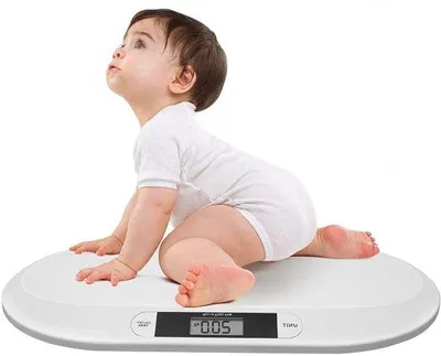 Produktbild von Digitale Babywaage – Babywaage mit LCD-Display – Zur Messung des Babywachstums – Hohe Präzision – 20 kg – Weiß