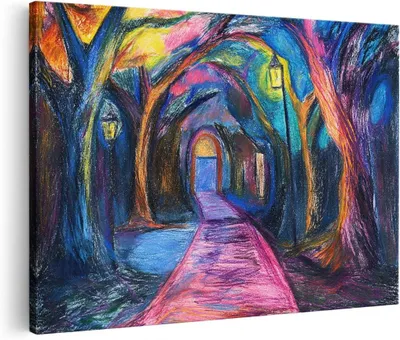 Zdjęcie produktu dla Abstrakcyjny obraz lasu na płótnie, kolorowy, 120x80 cm, dekoracja ścienna do salonu