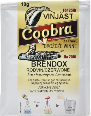 Produktbild von Aktive Weinhefe COOBRA BRENDOX 10g, Wein Hefe, Hefe für Wein