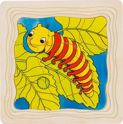 Produktbild von Schichtenpuzzle Raupe aus Holz von goki