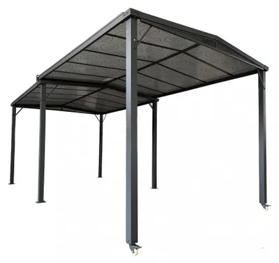 Immagine prodotto di Gazebo pergola 3x6 mt allungabile con struttura in alluminio antracite e copertura in policarbonato