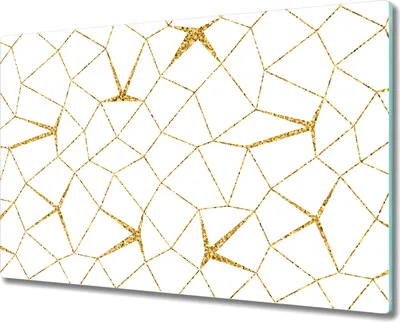 Produktbild von Glas Schneidebrett Herdabdeckplatten Schneideplatten - 80x52 cm - Mosaik gold weiß