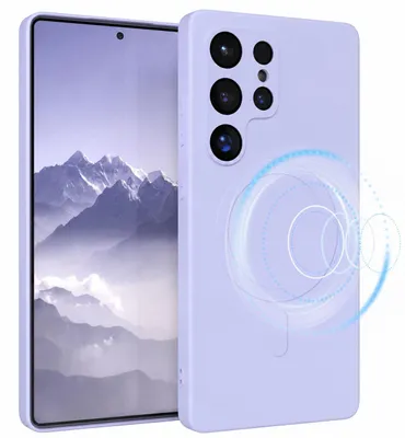 Produktbild von EAZY CASE - Silikonhülle magnetisch für Samsung Galaxy S25 Ultra, Hülle Silikon, weich stoßfeste Magnet Handyhülle, Schutzhülle mit Kameraschutz, TPU Bumper in Lila